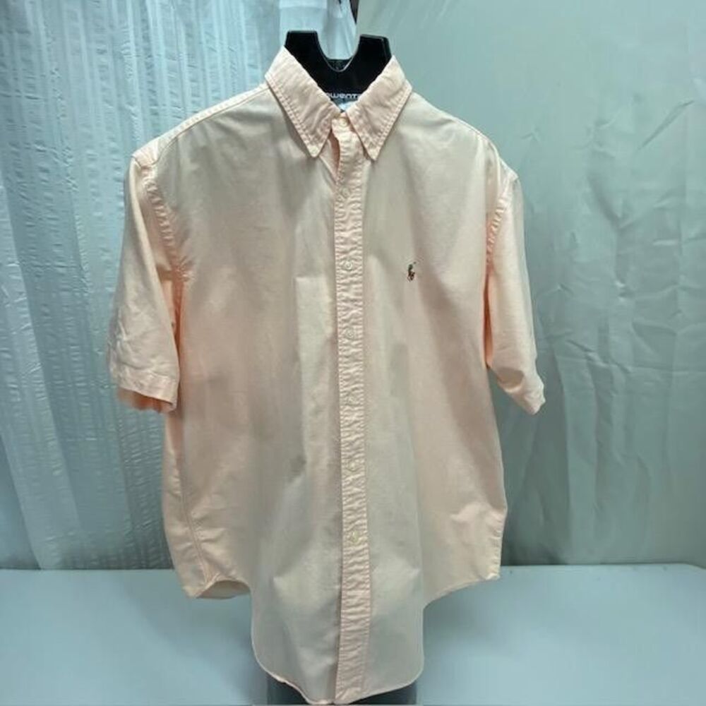 Ralph Lauren Shirt Mens XL 100% Cotton Oxford Classic Fit Hong Kong Peach(362-3)